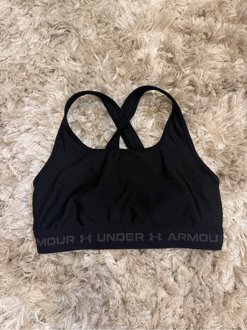 Under Armour Black Cross-Back Logo Sports Bra